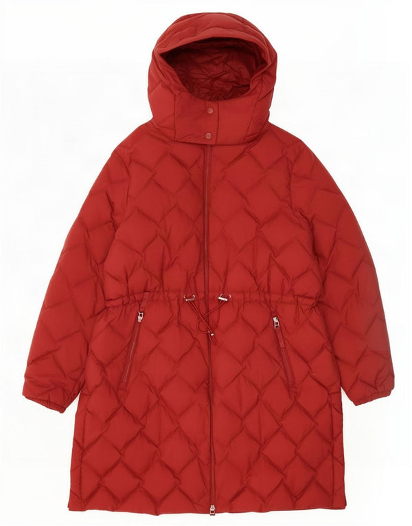 Marks & Spencer Womens Hooded Padded Coat UK 22 3XL Red Polyamide