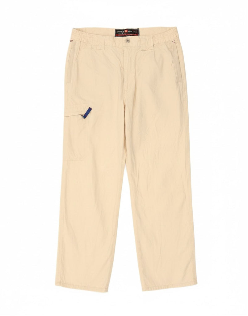 MURPHY & NYE Mens Straight Cargo Trousers W36 L30 Off White Cotton Vintage Murphy & Nye and Second-Hand Murphy & Nye from Messina Hembry 