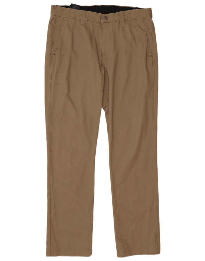 Volcom Mens Straight Chino Trousers W34 L32 Beige Cotton