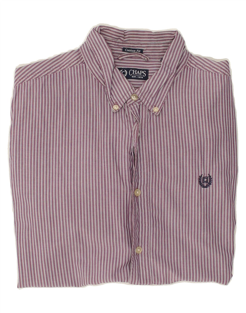 CHAPS Mens Shirt Large Purple Striped Cotton | Vintage Chaps | Thrift | Second-Hand Chaps | Used Clothing | Messina Hembry 
