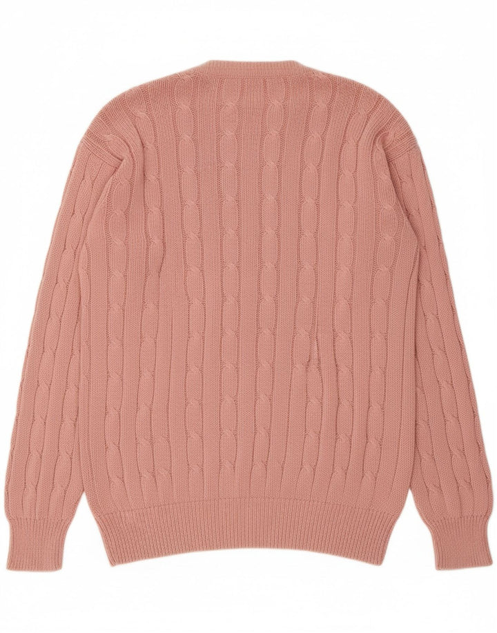 KAPPA Mens V-Neck Jumper Sweater Large Pink Cotton Vintage Kappa and Second-Hand Kappa from Messina Hembry 