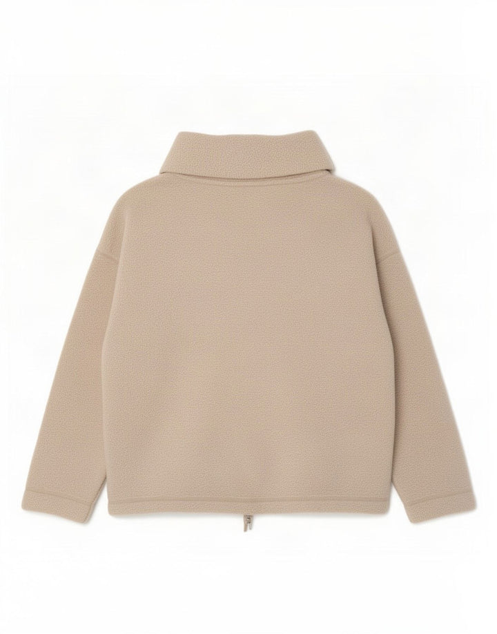 Marks & Spencer Womens Roll Neck Fleece Jumper UK 14 Medium Beige