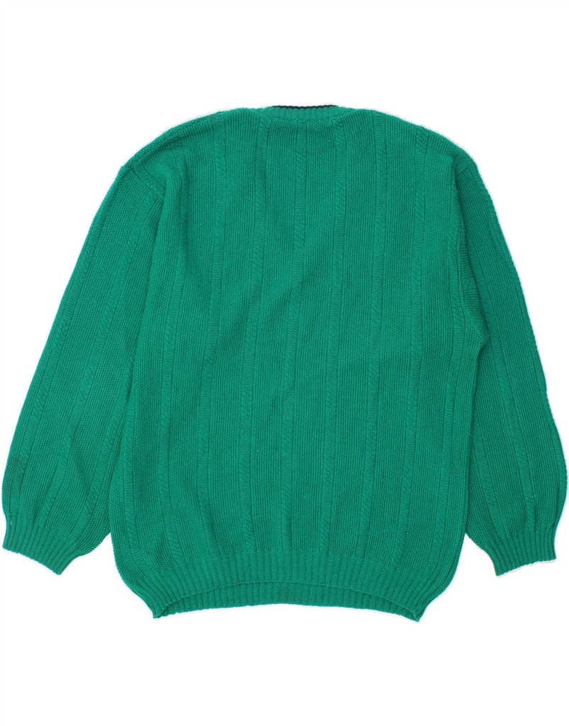 VINTAGE Mens V-Neck Jumper Sweater IT 48 Small Green Wool Vintage Vintage and Second-Hand Vintage from Messina Hembry 