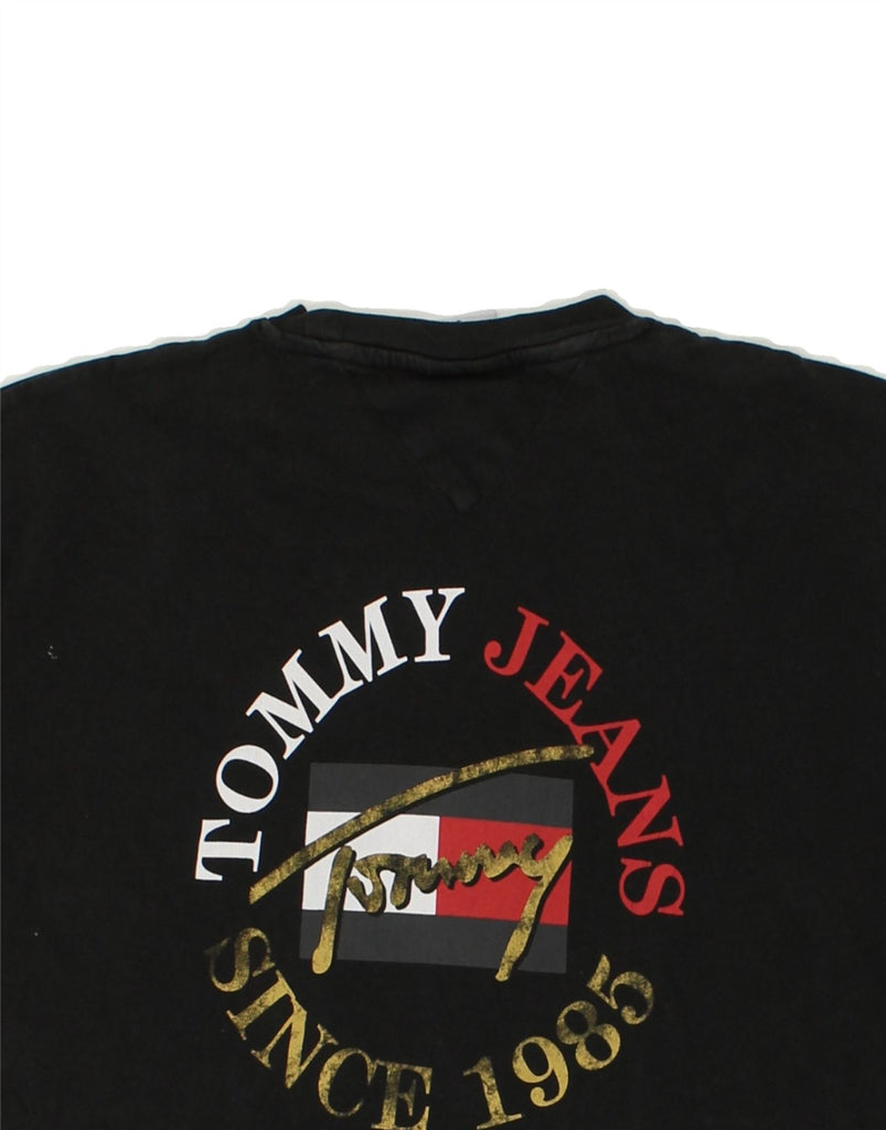 TOMMY HILFIGER Mens Graphic T-Shirt Top Small Black Cotton | Vintage Tommy Hilfiger | Thrift | Second-Hand Tommy Hilfiger | Used Clothing | Messina Hembry 