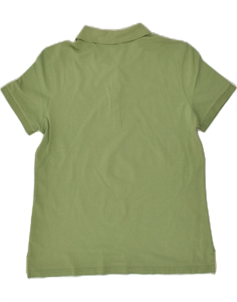 EDDIE BAUER Womens Polo Shirt UK 12 Medium Green Cotton | Vintage Eddie Bauer | Thrift | Second-Hand Eddie Bauer | Used Clothing | Messina Hembry 