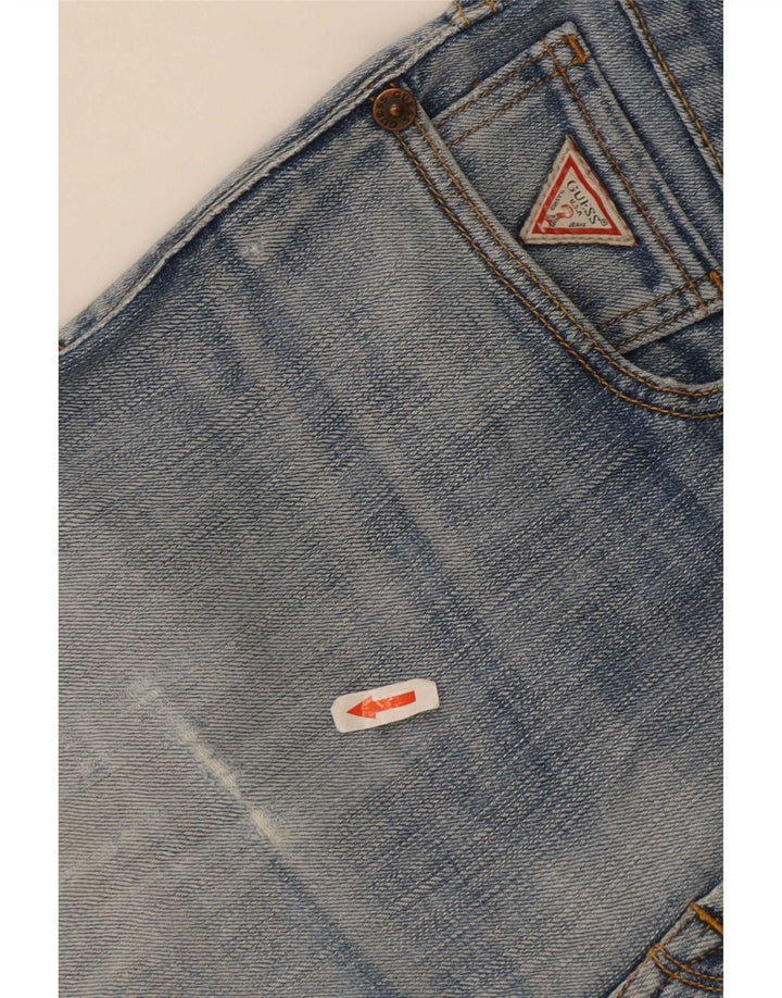 Guess Mens Straight Jeans W32 L29 Blue Cotton