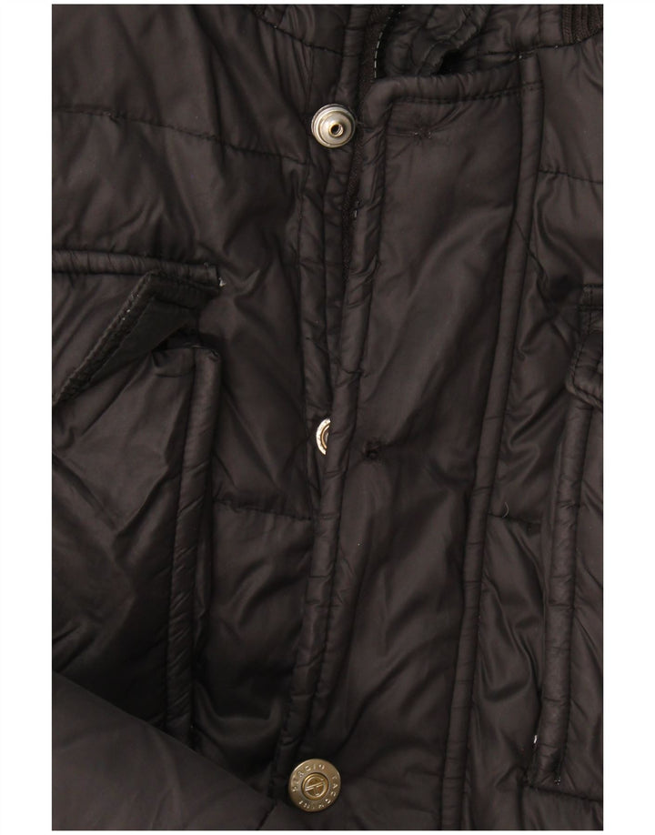 Sergio Tacchini Mens Hooded Padded Jacket IT 52 XL Black Polyamide