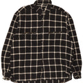 Vintage Mens Flannel Shirt Large Black Check