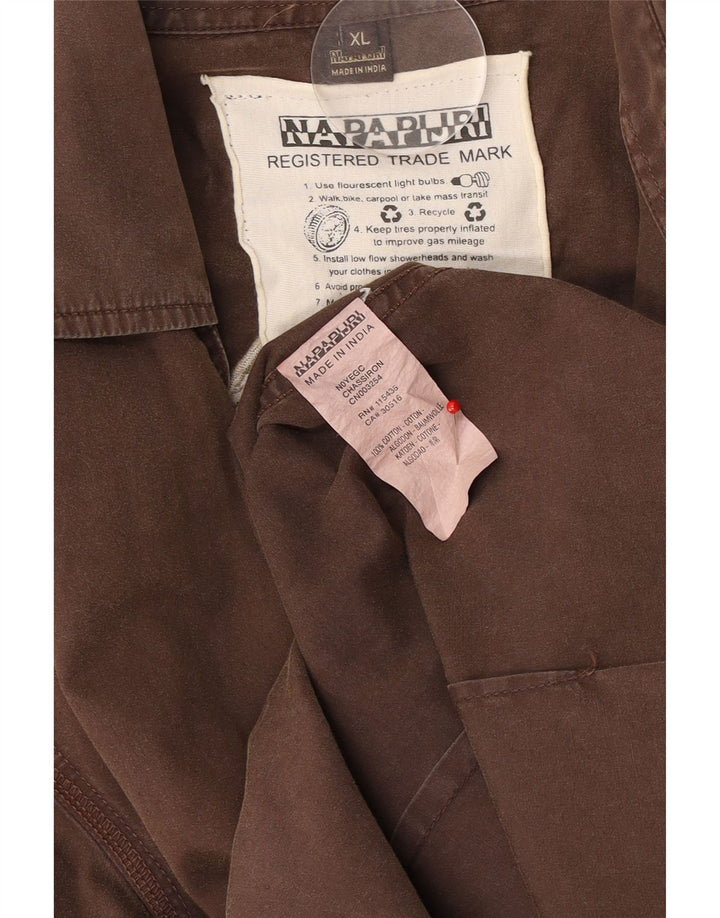 Napapijri Mens Graphic Shirt XL Brown Cotton