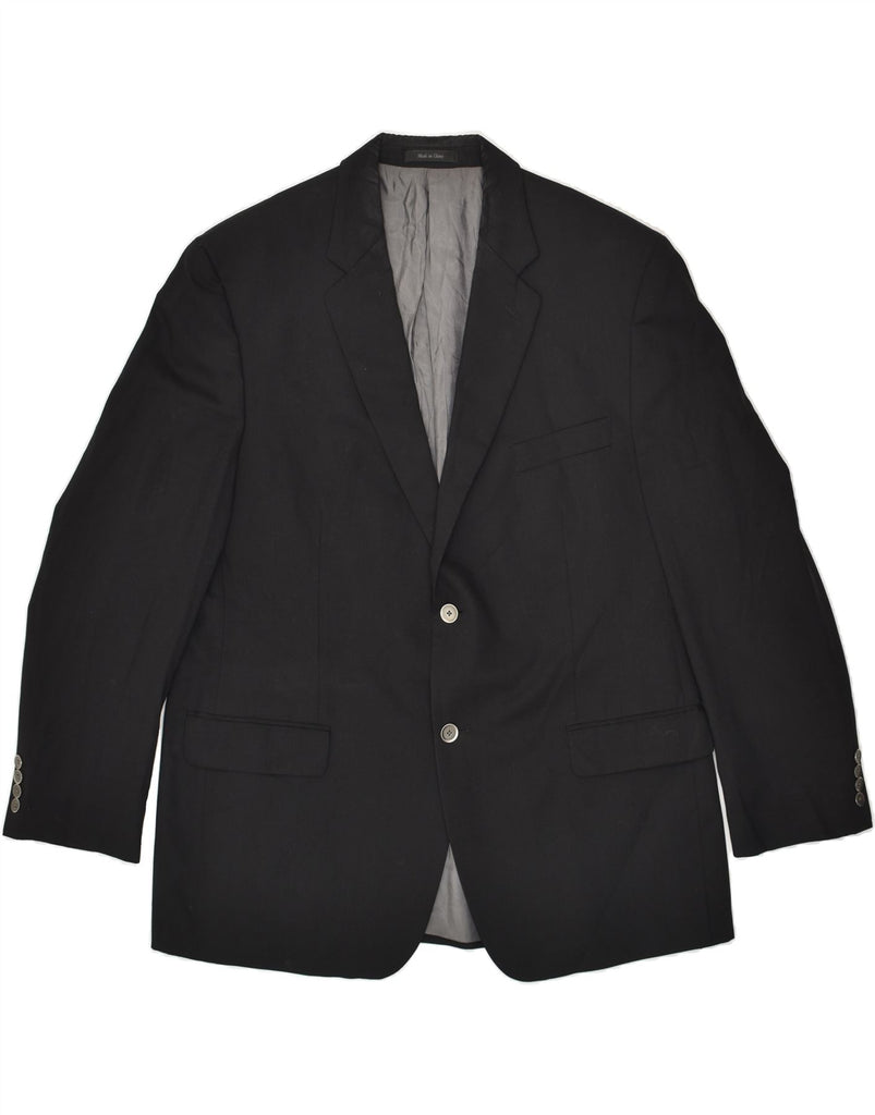 CALVIN KLEIN Mens 2 Button Blazer Jacket UK 46 3XL Black Wool | Vintage Calvin Klein | Thrift | Second-Hand Calvin Klein | Used Clothing | Messina Hembry 