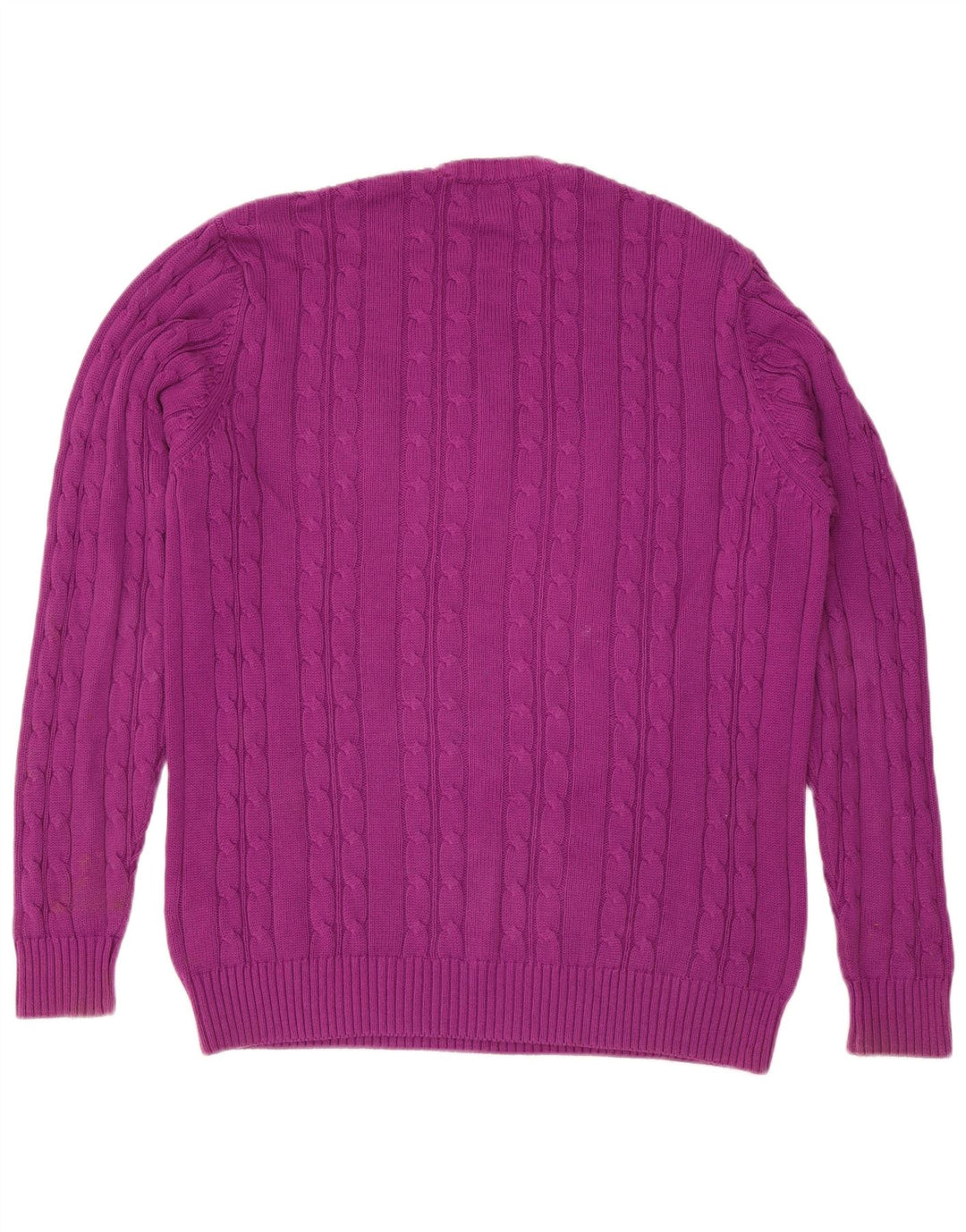 Marks & Spencer Mens Crew Neck Jumper Sweater Large Purple Cotton