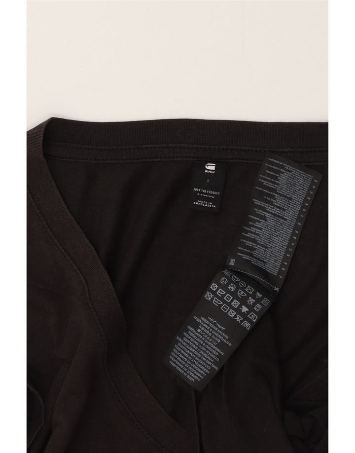 G-STAR Mens T-Shirt Top Large Black Cotton