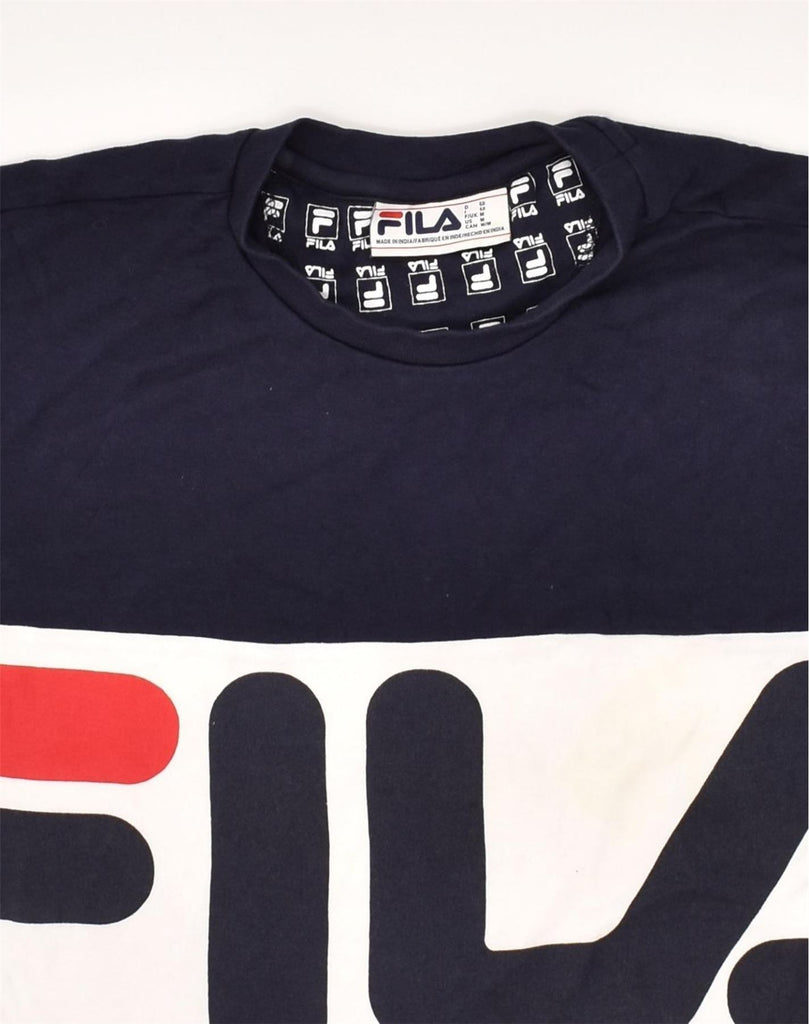 FILA Mens Graphic T-Shirt Top Medium Multicoloured Colourblock Cotton | Vintage Fila | Thrift | Second-Hand Fila | Used Clothing | Messina Hembry 