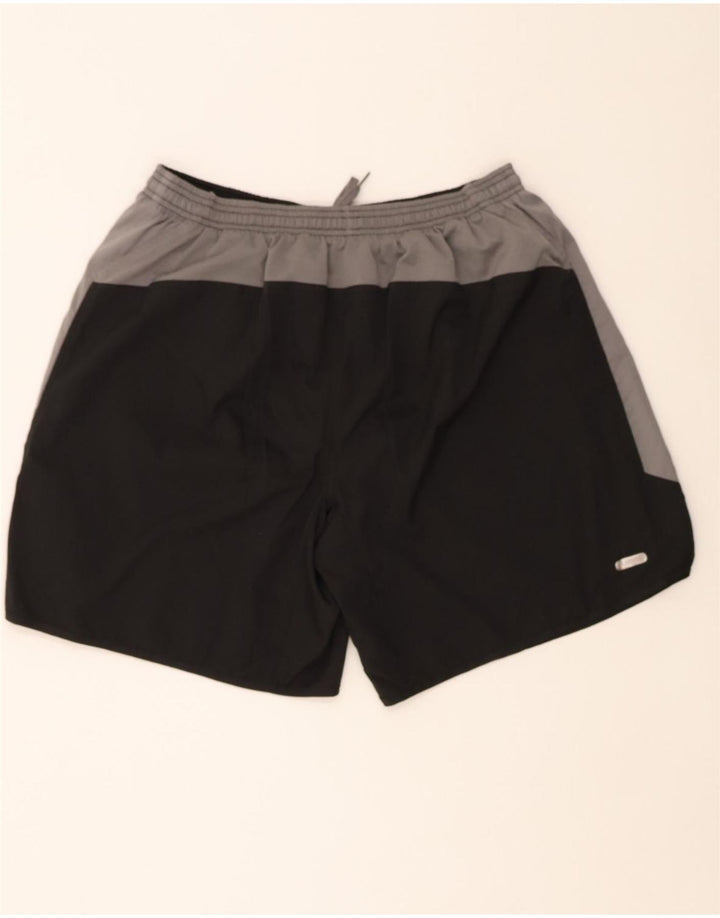 HUMMEL Mens Graphic Sport Shorts 2XL Black Colourblock Vintage Hummel and Second-Hand Hummel from Messina Hembry 