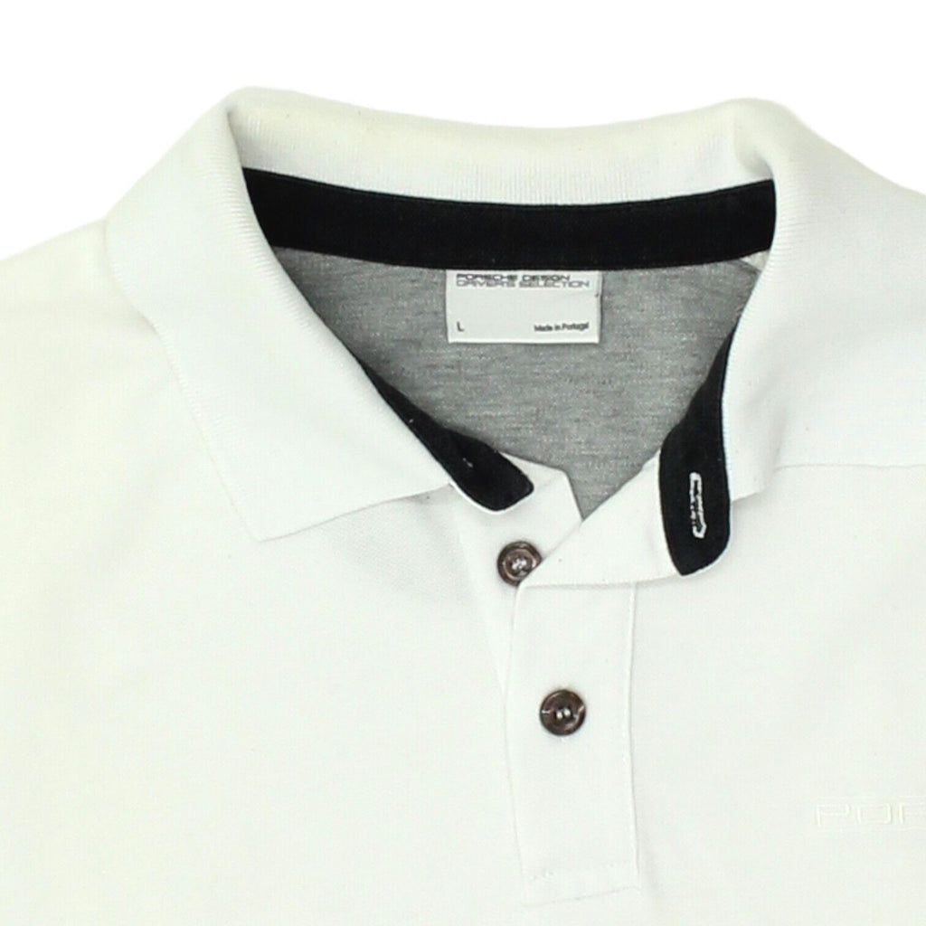 Porsche Design Drivers Selection Mens White Polo Shirt | Luxury Cars Motorsports | Vintage Messina Hembry | Thrift | Second-Hand Messina Hembry | Used Clothing | Messina Hembry 