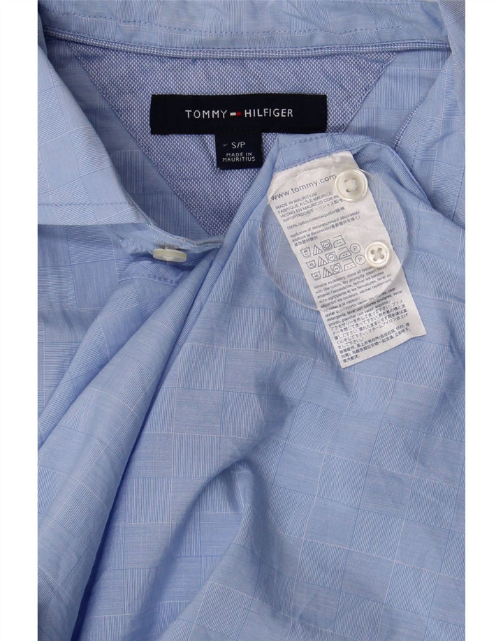 Tommy Hilfiger Mens Shirt Small Blue Check Cotton