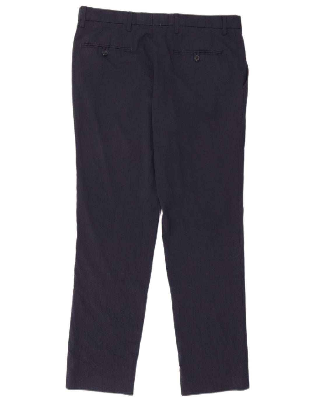 Marks & Spencer Mens Slim Fit Chino Trousers W34 L31 Navy Blue Polyester