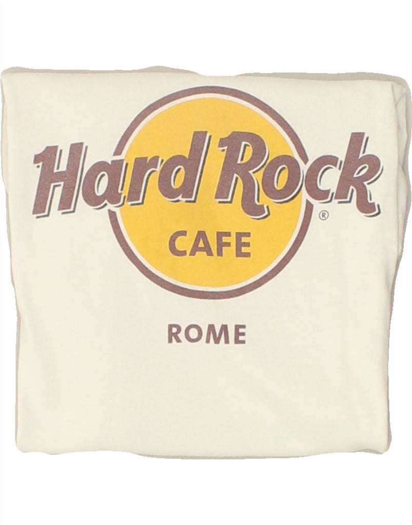 HARD ROCK CAFE Womens Rome Graphic T-Shirt Top UK 10 Small White Cotton | Vintage Hard Rock Cafe | Thrift | Second-Hand Hard Rock Cafe | Used Clothing | Messina Hembry 