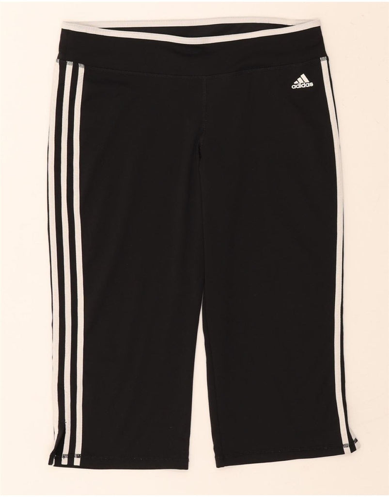 ADIDAS Womens Capri Tracksuit Trousers UK 18 XL Black Vintage Adidas and Second-Hand Adidas from Messina Hembry 