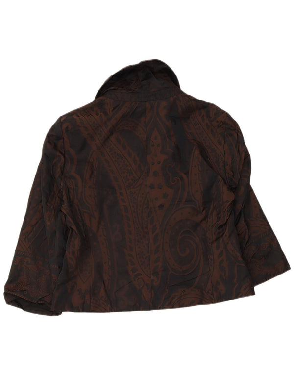 Phase Eight Womens 3/4 Sleeve Blazer Jacket UK 14 Medium Brown Paisley
