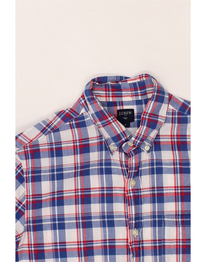 J. CREW Mens Short Sleeve Shirt Medium Blue Check Cotton Vintage J. Crew and Second-Hand J. Crew from Messina Hembry 