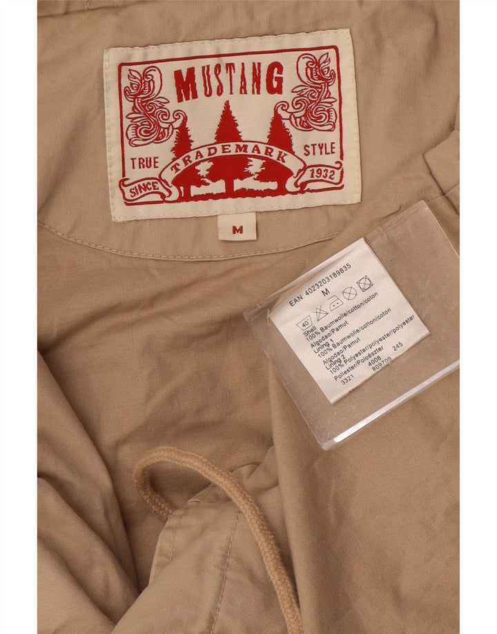 MUSTANG Mens Trench Coat UK 38 Medium Beige Cotton