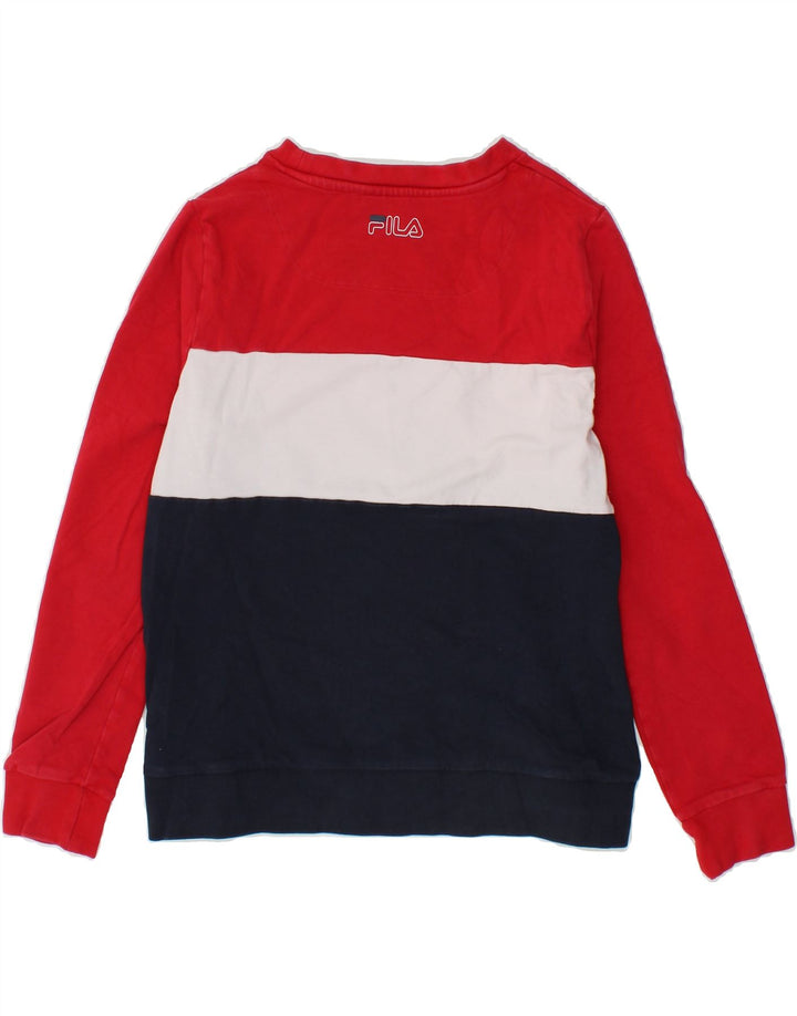 FILA Boys Graphic Sweatshirt Jumper 10-11 Years Small Multicoloured Vintage Fila and Second-Hand Fila from Messina Hembry 