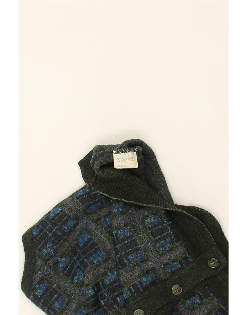 VINTAGE Mens Sleeveless Cardigan Sweater Large Green Geometric Wool | Vintage Vintage | Thrift | Second-Hand Vintage | Used Clothing | Messina Hembry 