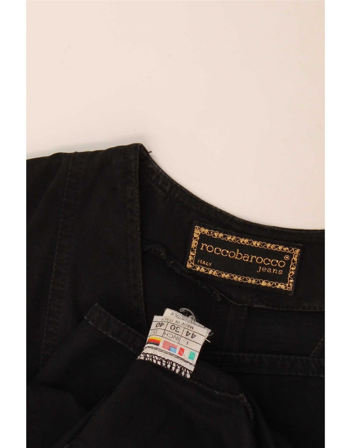 Roccobarocco Womens Sleeveless Denim Dress IT 44 Medium Black Cotton