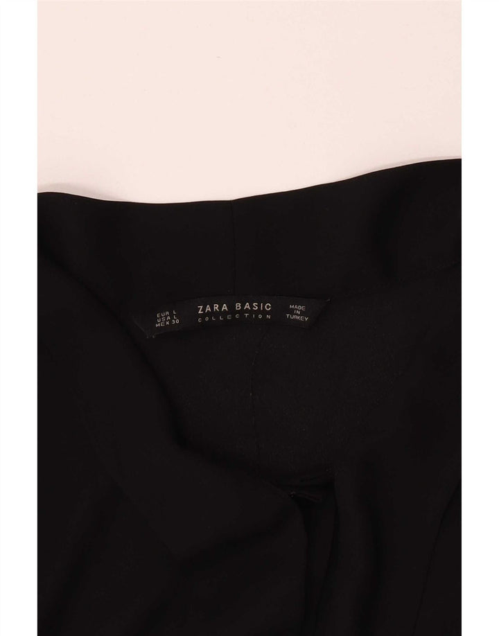 Zara Womens Front Tie Blouse Top UK 14 Large Black