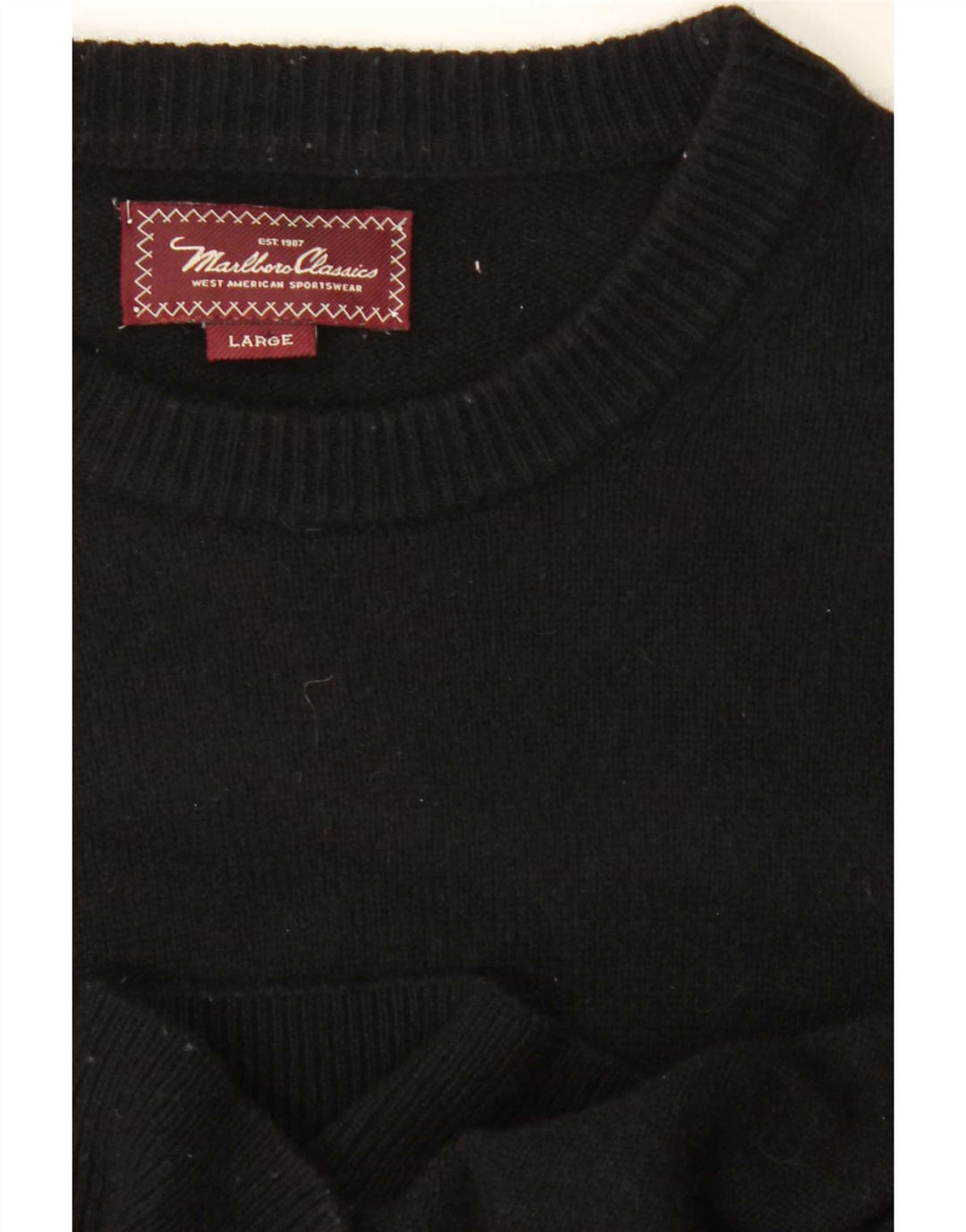 Marlboro Classics Womens Crew Neck Jumper Sweater Large Black