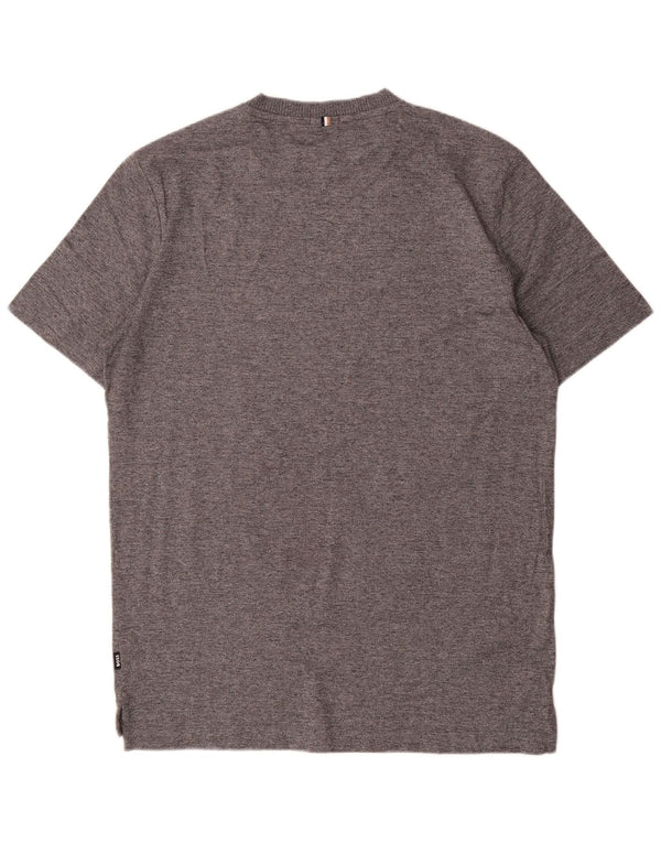Hugo Boss Mens Short Sleeve Regular T-Shirt Top Large Grey Flecked Cotton