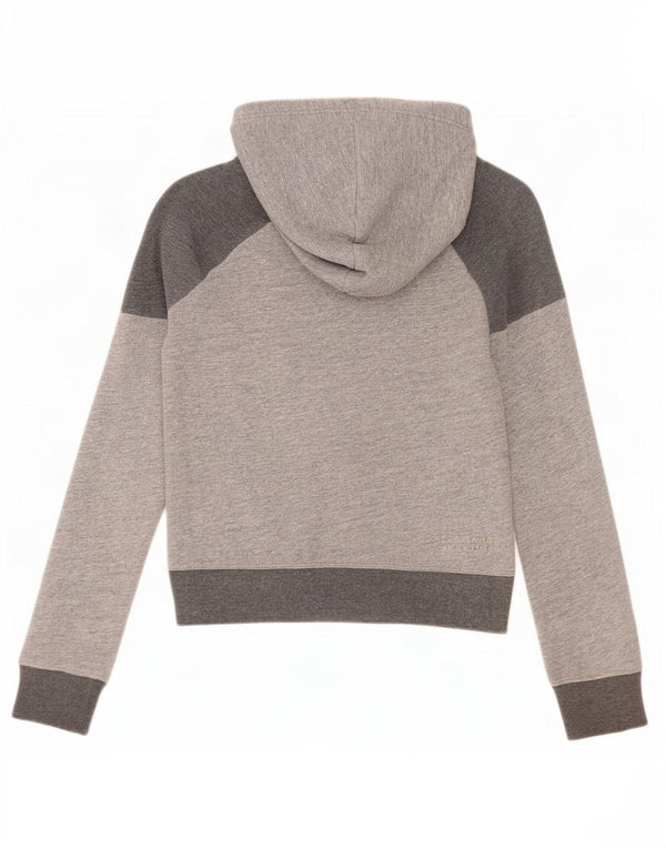 Abercrombie & Fitch Womens Zip Hoodie Sweater UK 10 Small Grey Colourblock