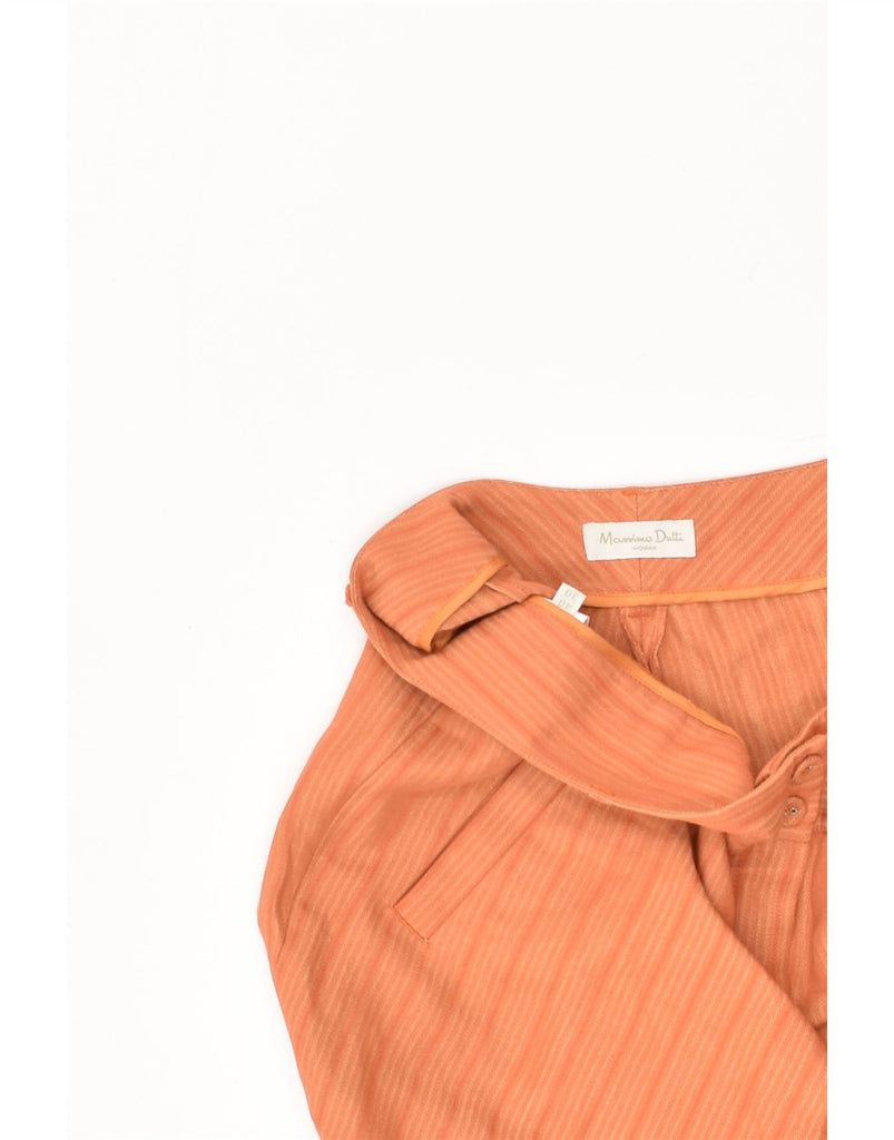 MASSIMO DUTTI Womens Tapered Capri Trousers W30 L23  Orange Striped Linen | Vintage Massimo Dutti | Thrift | Second-Hand Massimo Dutti | Used Clothing | Messina Hembry 