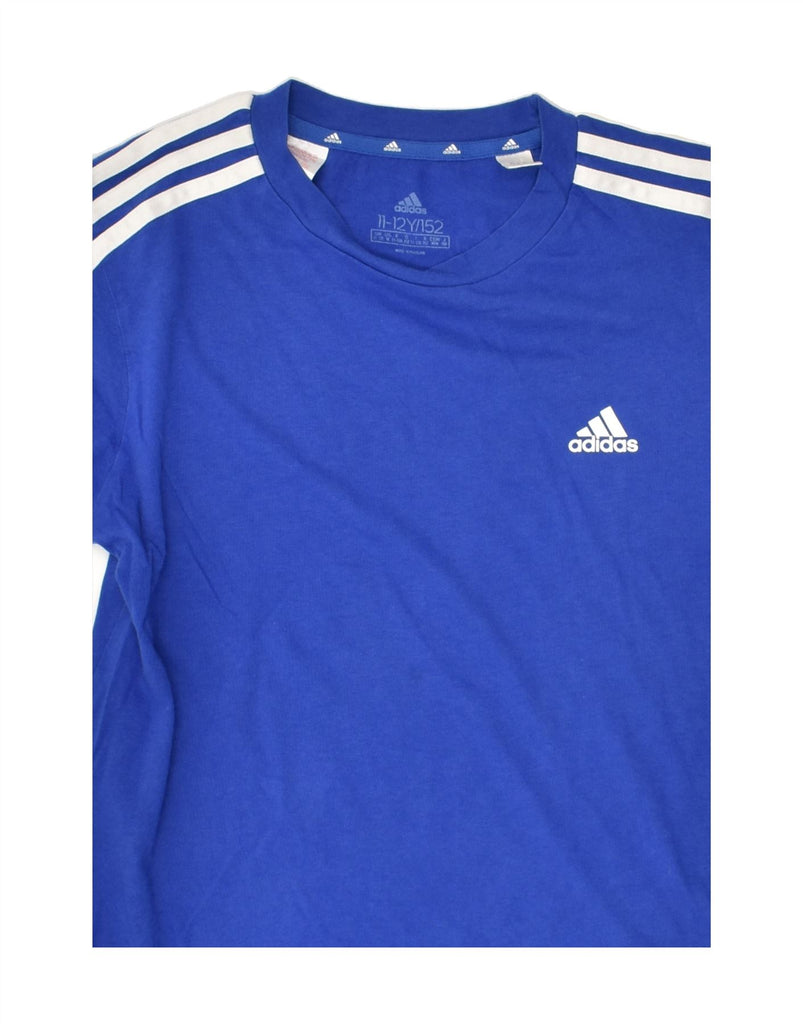 ADIDAS Boys T-Shirt Top 11-12 Years Blue Cotton | Vintage Adidas | Thrift | Second-Hand Adidas | Used Clothing | Messina Hembry 