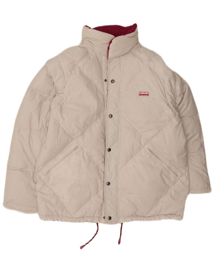 Diadora Mens Reversible Loose Fit Padded Jacket UK 38 Medium Pink Polyester