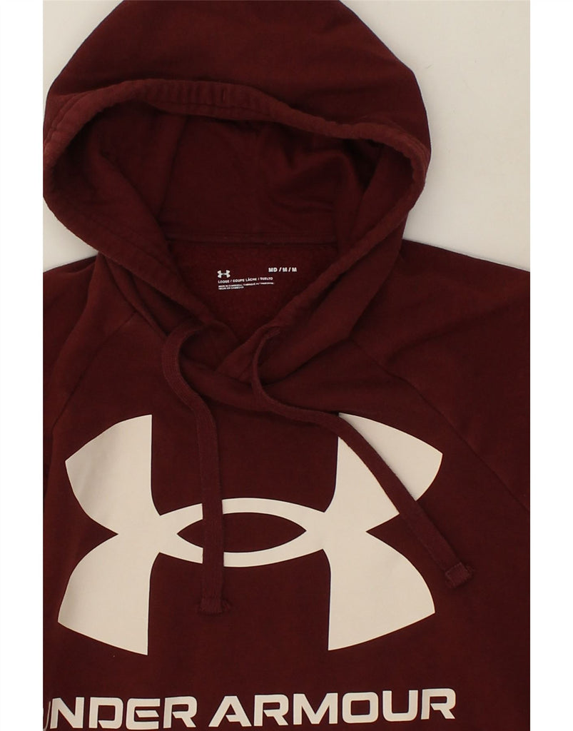 UNDER ARMOUR Mens Graphic Hoodie Jumper Medium Burgundy | Vintage Under Armour | Thrift | Second-Hand Under Armour | Used Clothing | Messina Hembry 