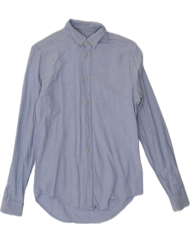 ZARA Mens Slim Fit Shirt Small Blue Vintage Zara and Second-Hand Zara from Messina Hembry 