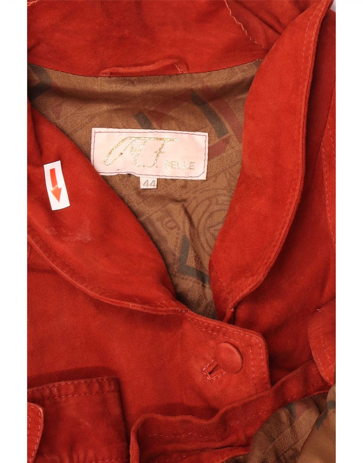 Vintage Womens Oversized Suede Jacket IT 44 Medium Red Leather
