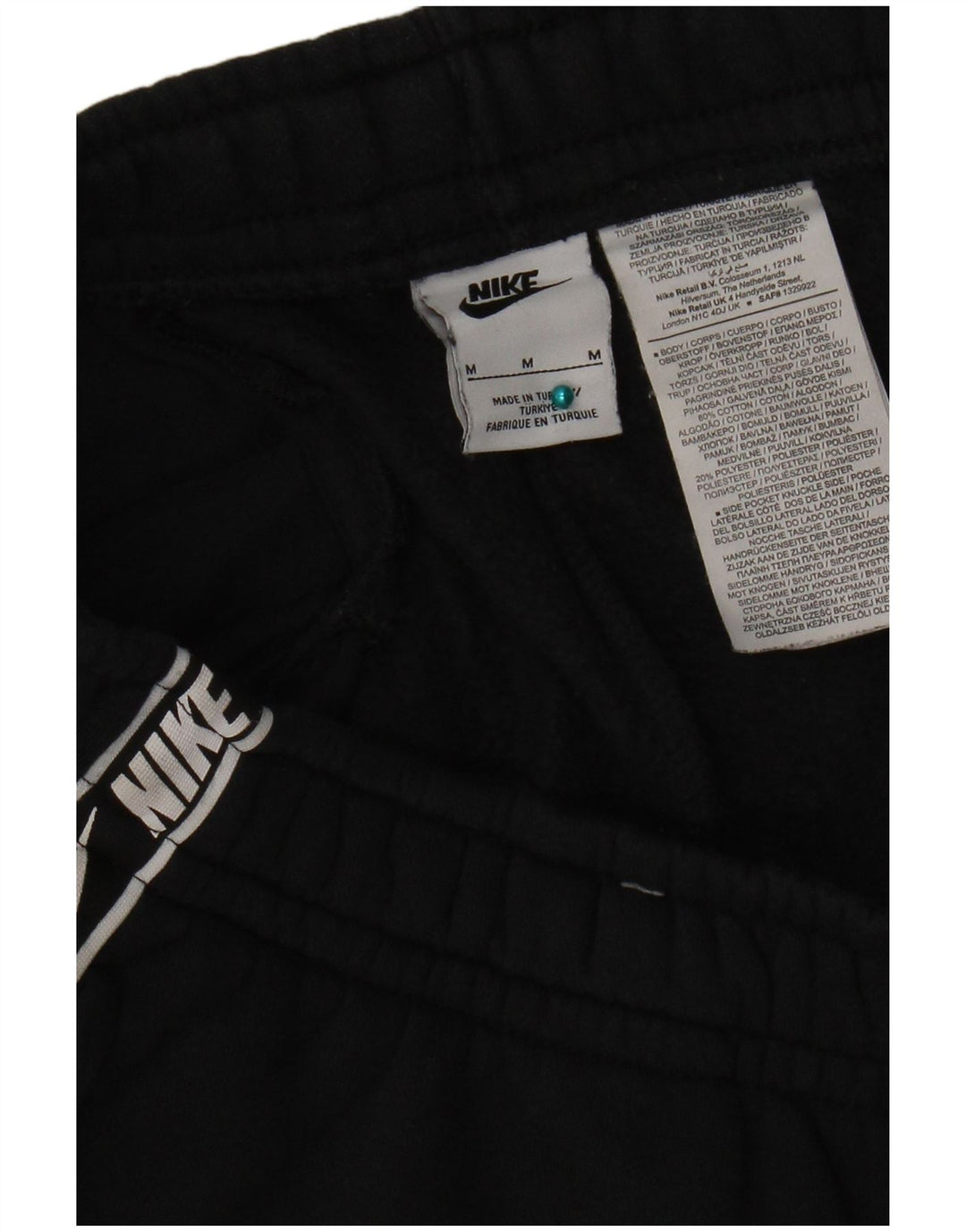 Nike Mens Graphic Tracksuit Trousers Joggers Medium  Black Cotton