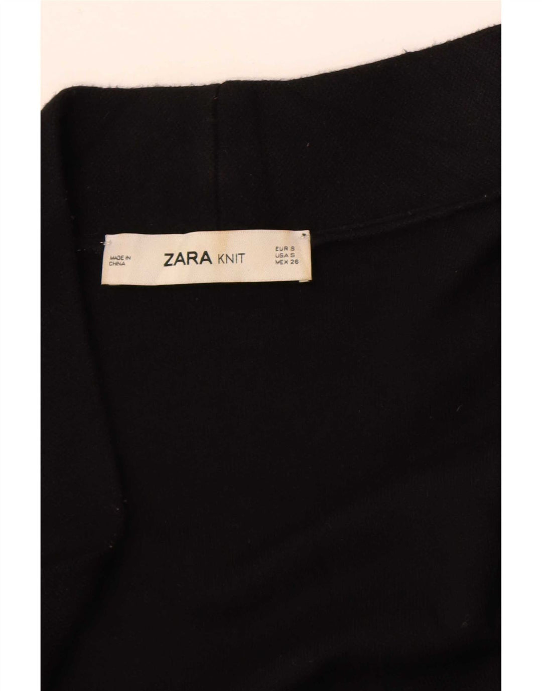 Zara Womens Longline Open Cardigan Sweater UK 10 Small Black