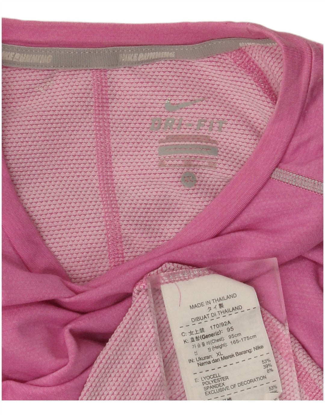 NIKE Womens Dri Fit Top Long Sleeve UK 18 XL Pink Lyocell