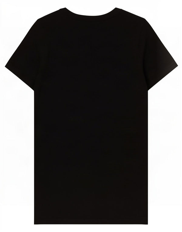 Benetton Womens T-Shirt Top UK 8 Small Black Cotton