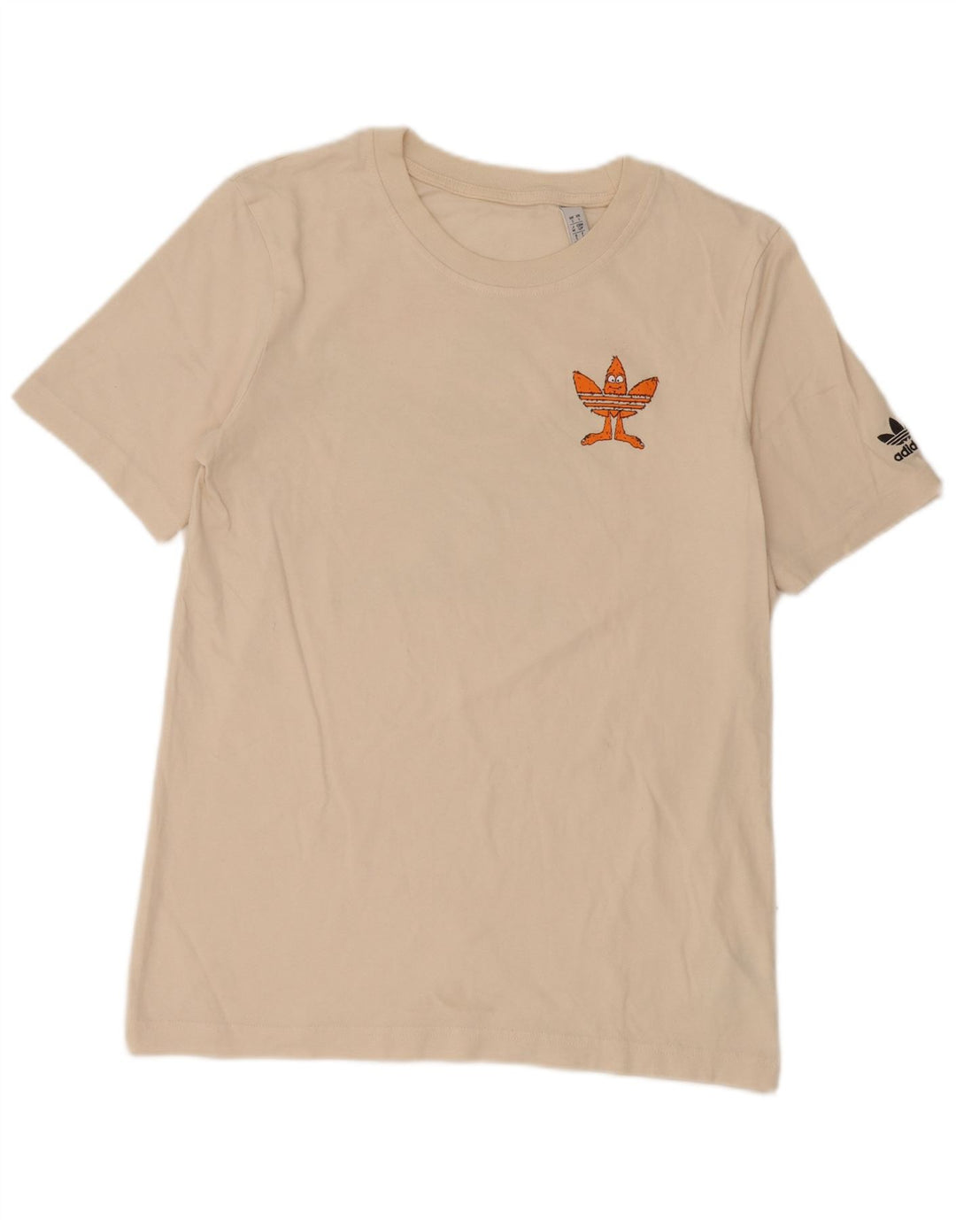 Adidas Mens Graphic T-Shirt Top Small Off White Cotton