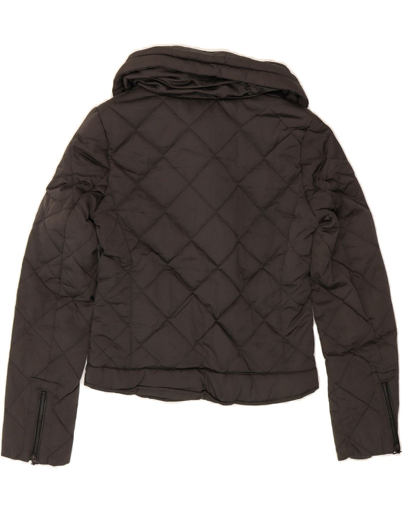 MASSIMO DUTTI Womens Hooded Quilted Jacket UK 10 Small Grey Polyester Vintage Massimo Dutti and Second-Hand Massimo Dutti from Messina Hembry 