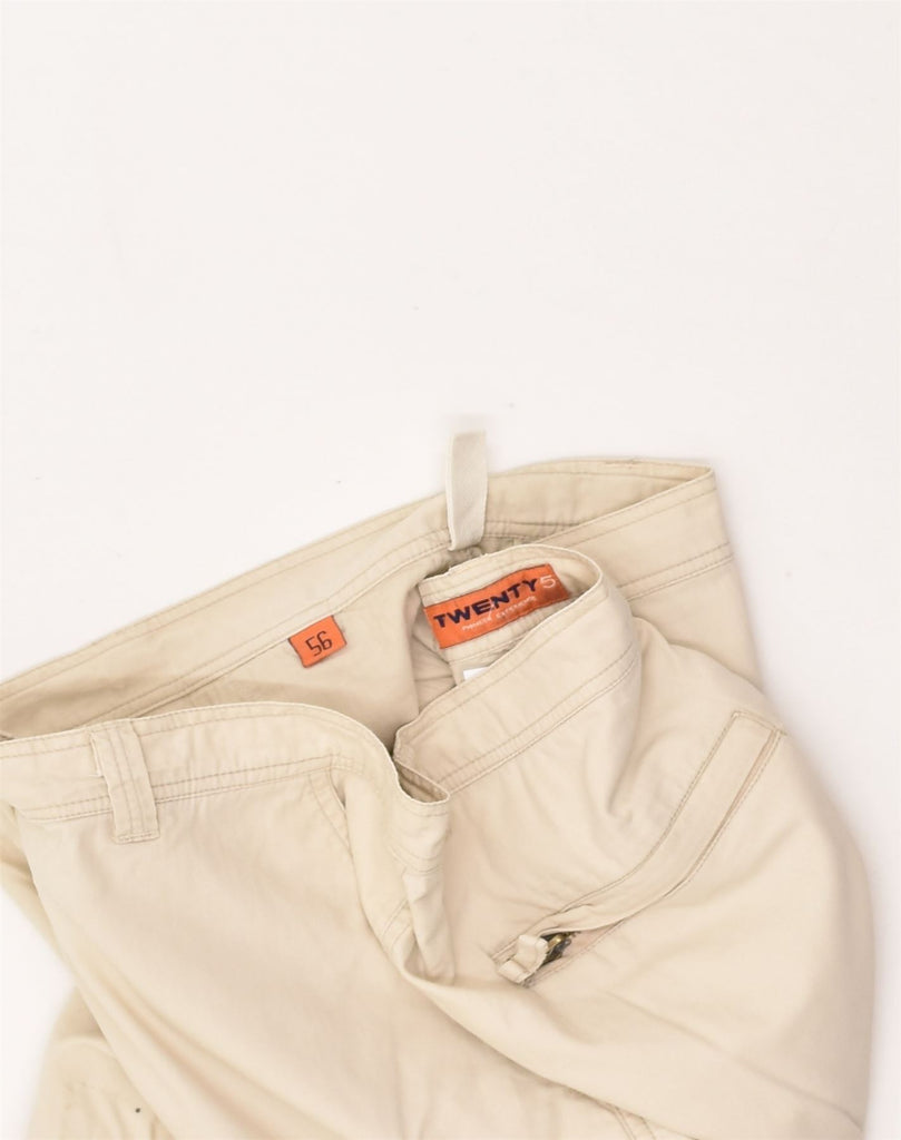 VINTAGE Mens Straight Cargo Trousers IT 56 3XL W40 L31 Off White Cotton | Vintage Vintage | Thrift | Second-Hand Vintage | Used Clothing | Messina Hembry 