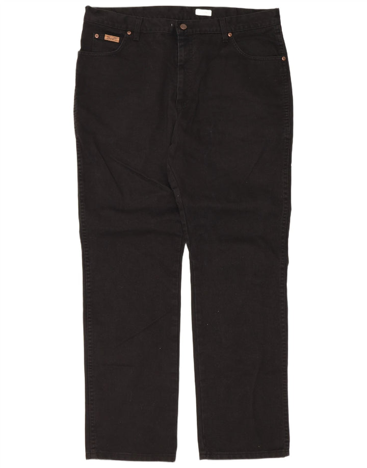 Wrangler Mens Texas Straight Jeans W40 L34 Black Cotton