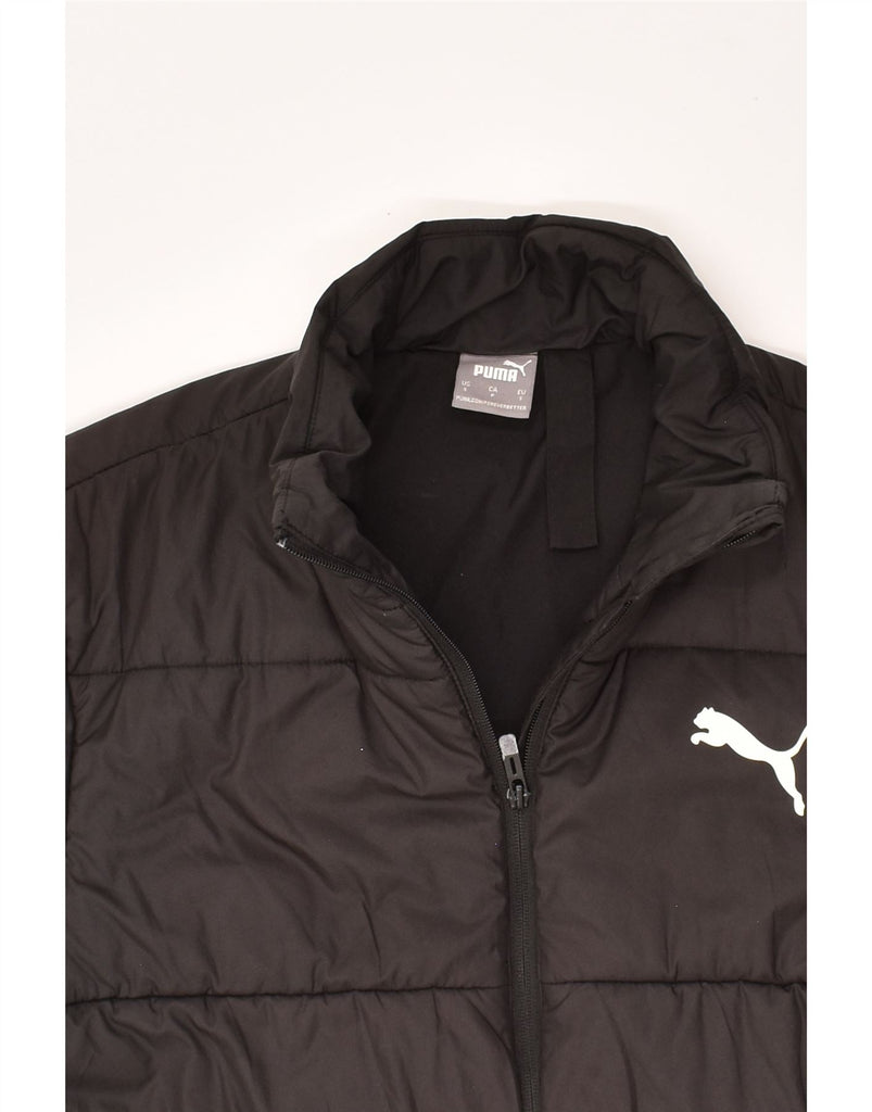 PUMA Mens Padded Jacket UK 36 Small Black Polyester | Vintage Puma | Thrift | Second-Hand Puma | Used Clothing | Messina Hembry 