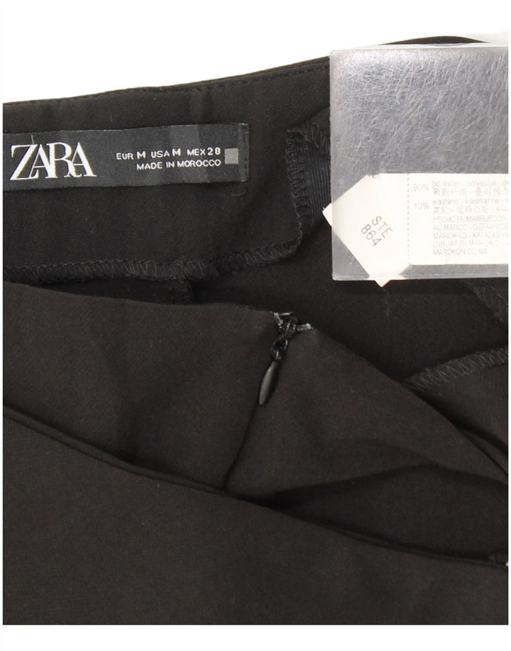 ZARA Womens High Waist Casual Shorts Medium W28  Black Polyester