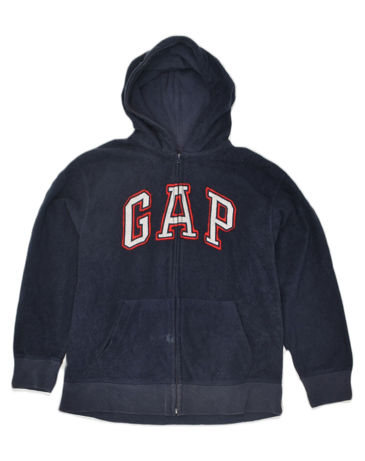 GAP Boys Fleece Graphic Zip Hoodie Sweater 11-12 Years XL Navy Blue | Vintage Gap | Thrift | Second-Hand Gap | Used Clothing | Messina Hembry 